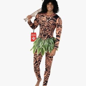 Tribal Print Costume with Leaf Skirt